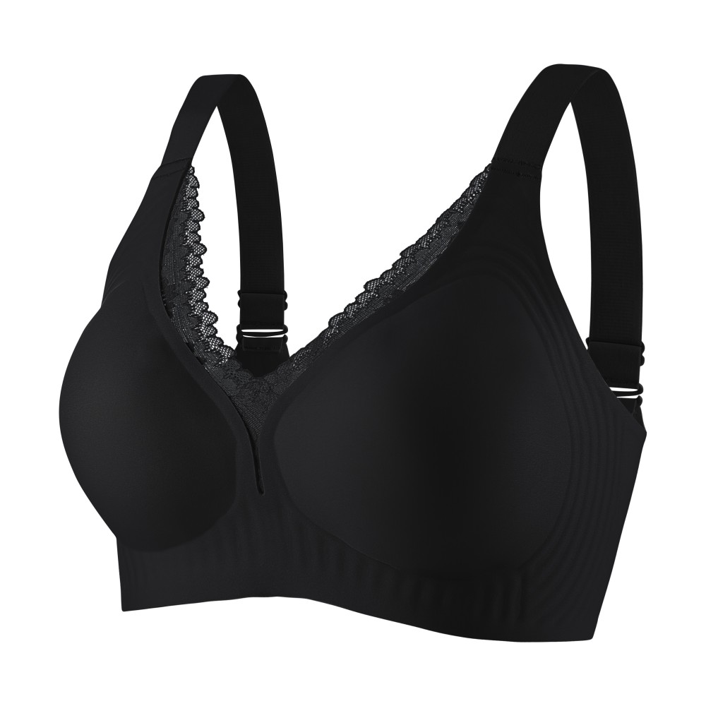 Lace V-Neck Jelly Glue Support Fit Wireless Bra