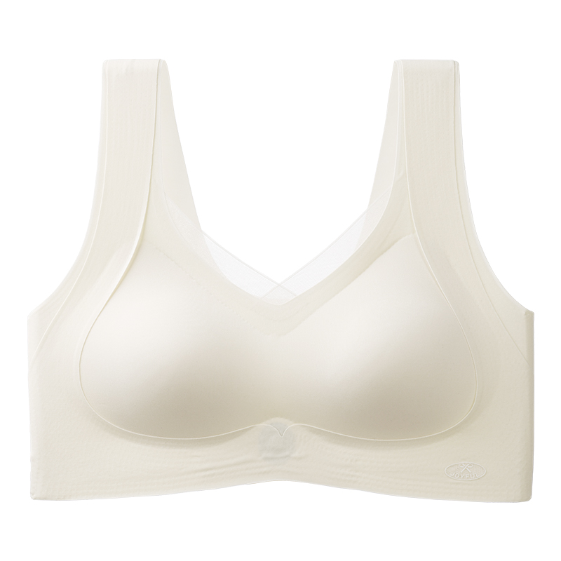 Wide Vest Strap Mesh V-Neck Matching Seamless Wireless Bra & Briefs Set
