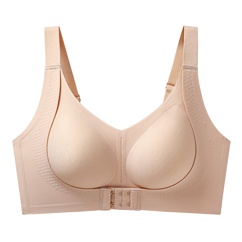 Breathable Dot Embossed Jelly Glue Support Back Buckle Wireless Bra