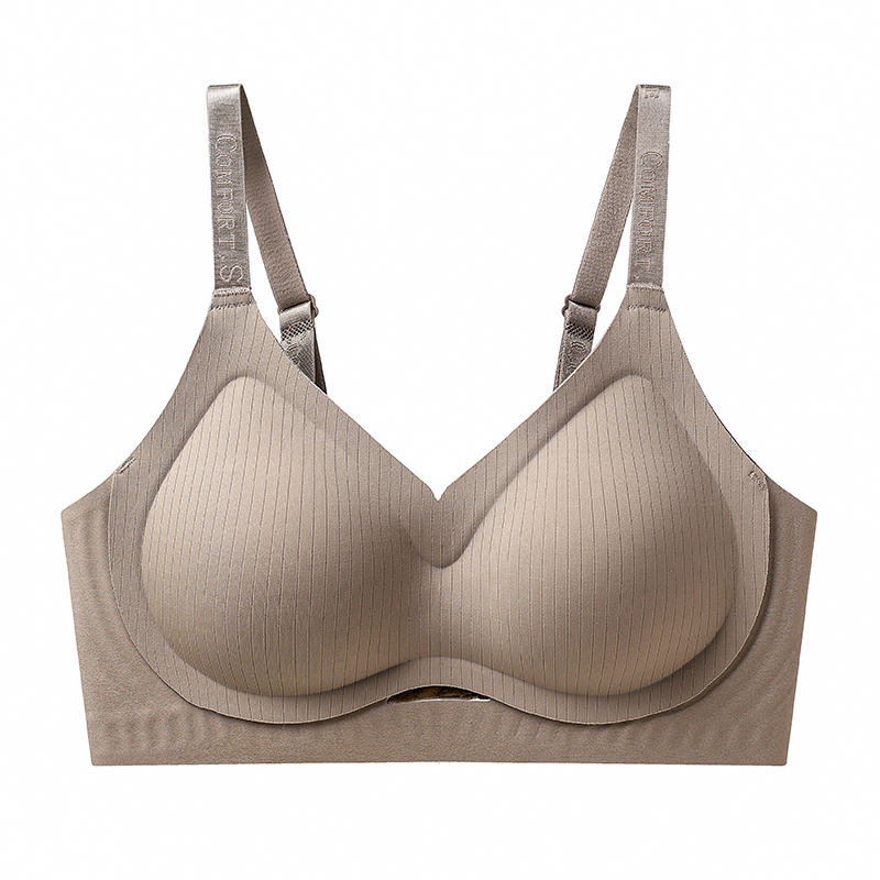 Vertical Strip Letter Strap Jelly Glue Support Seamless Wireless Bra