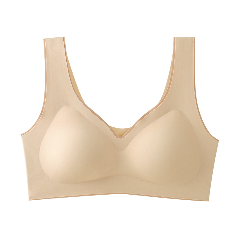 Color Contrast Edge Wide Vest Strap Jelly Glue Support Seamless Wireless Bra