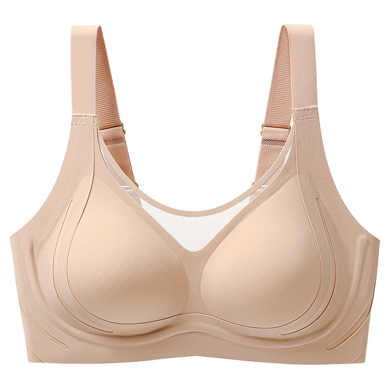 Multi-Layer Curved Contour Thin Strap Jelly Glue Support Seamless Wireless Bra