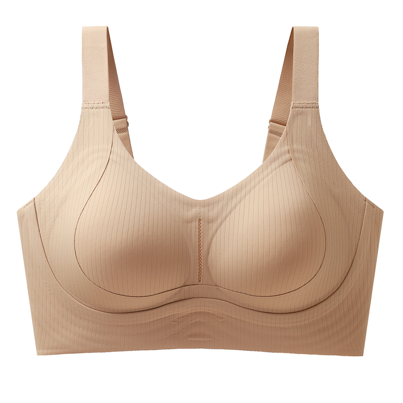 Vertical Strip Breathable Jelly Glue Support Seamless Wireless Bra