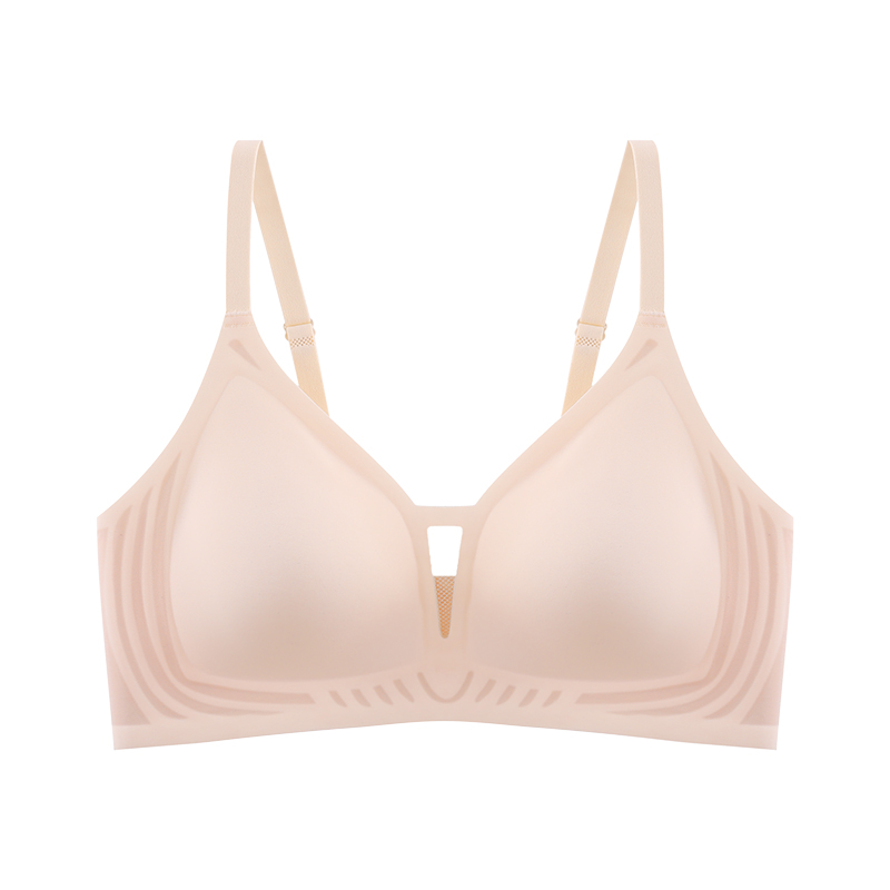 Hollow Mesh Center Front Jelly Glue Support Seamless Wireless Bra