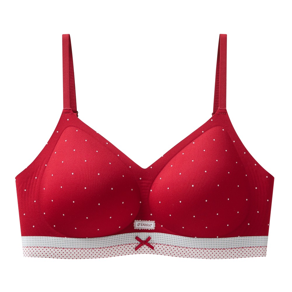Grid Breath Fabric Bow Decor Thin Strap Jelly Glue Support Seamless Wireless Bra