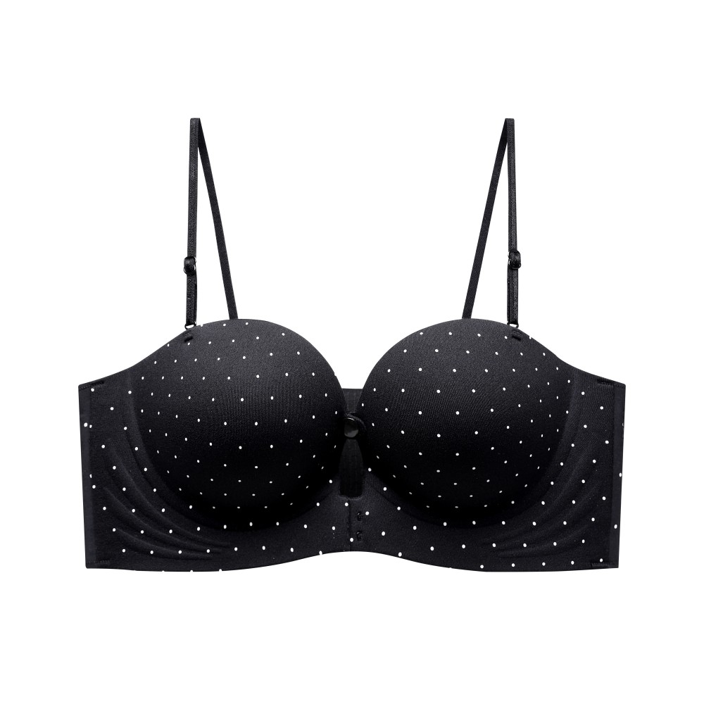 Wave Side Rib Half Cup Thin Strap Jelly Glue Support Seamless Wireless Bra