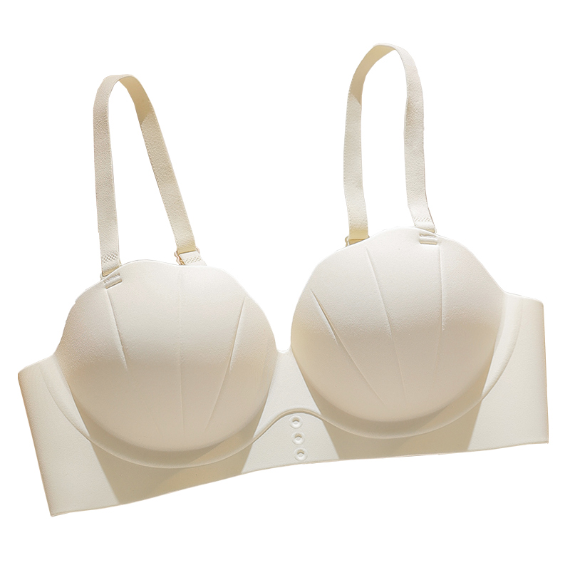 Jelly Glue Support Peach Cup Seamless Wireless Bra Set